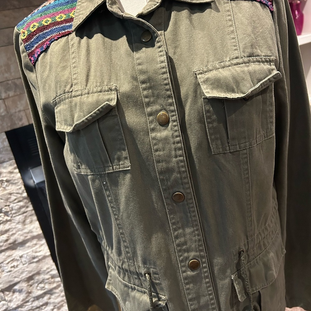New Look Boho Drawstring Military Jacket - Picture 2 of 8